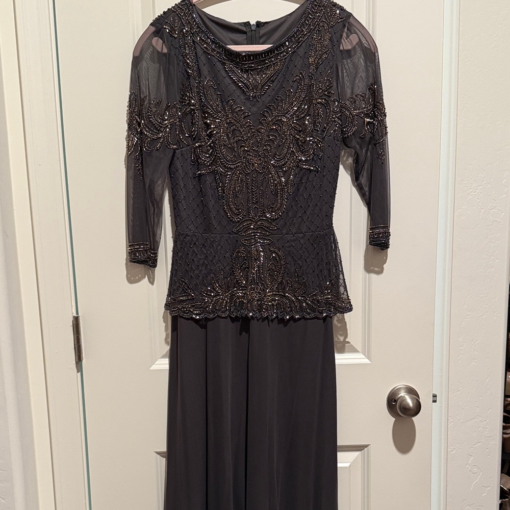 Nordstrom Gray Embellished Midi Dress